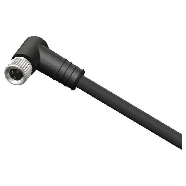 M8 Female Angled 3-Pin A-Coded Molded Connector — CBF08-R33N0-02BP34 | Katlax