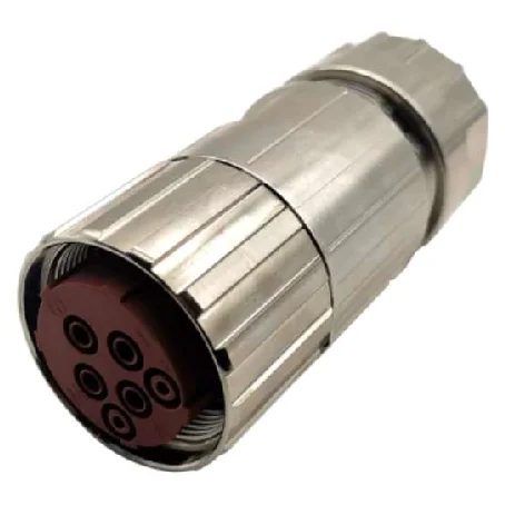 M40 Female Straight 6-Pin Field Wireable Crimp Connector — CNF40-S06CA0-CR | Katlax