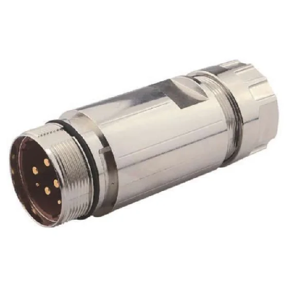 M40 Male Straight 6-Pin Field Wireable Crimp Connector — CNM40-S06CA0-CR | Katlax
